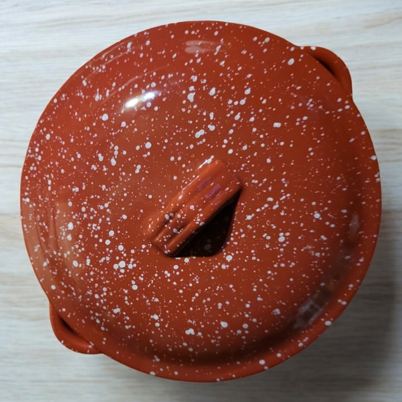 VTG LTD Commodities Stoneware Red Speckled Casserole Dutch Oven Dish Bowl/Lidded - Picture 5 of 9